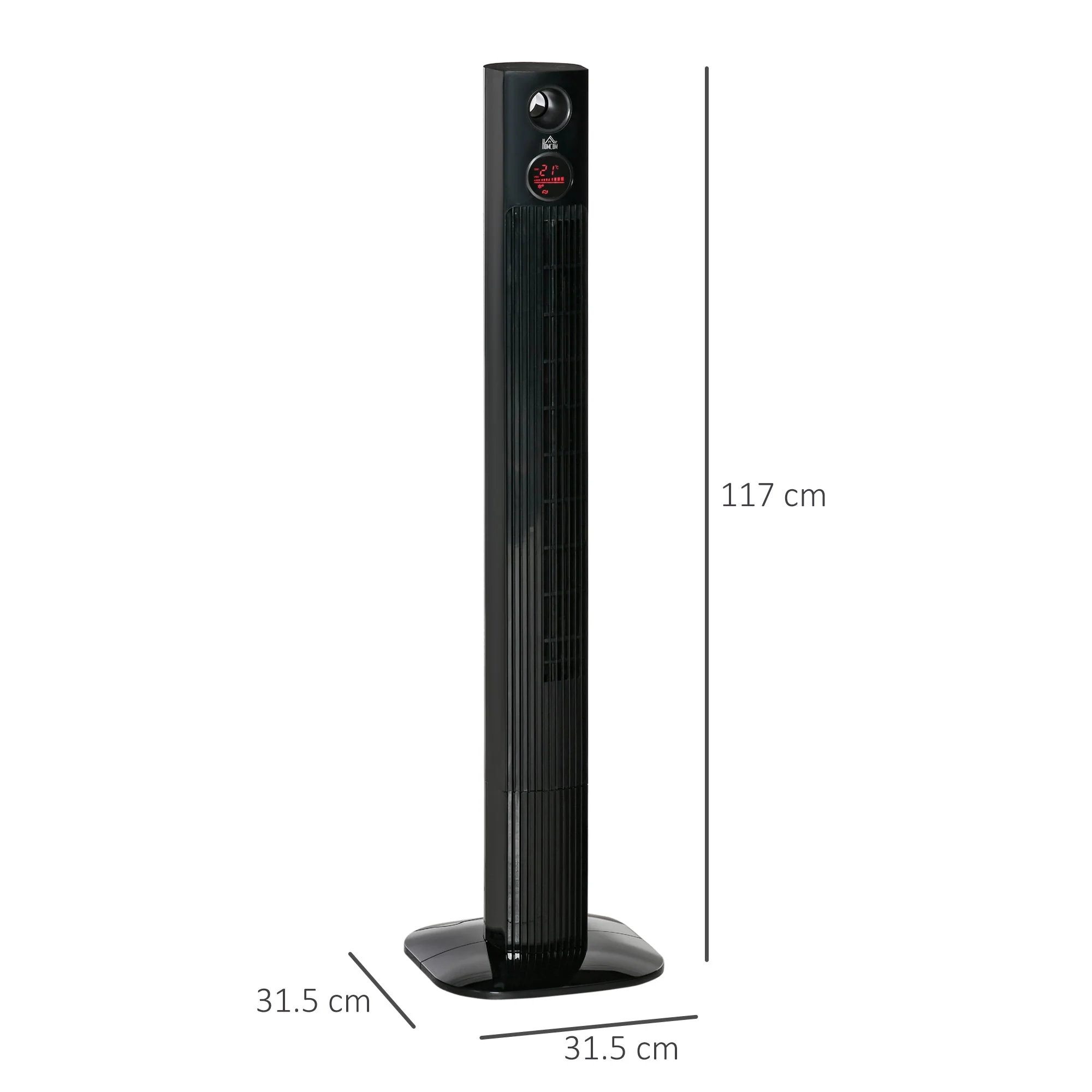 Pedestal fan with remote control, 45W, 12H timer, 70° oscillation, 3 ventilation levels, aroma diffuser, black - Image 3