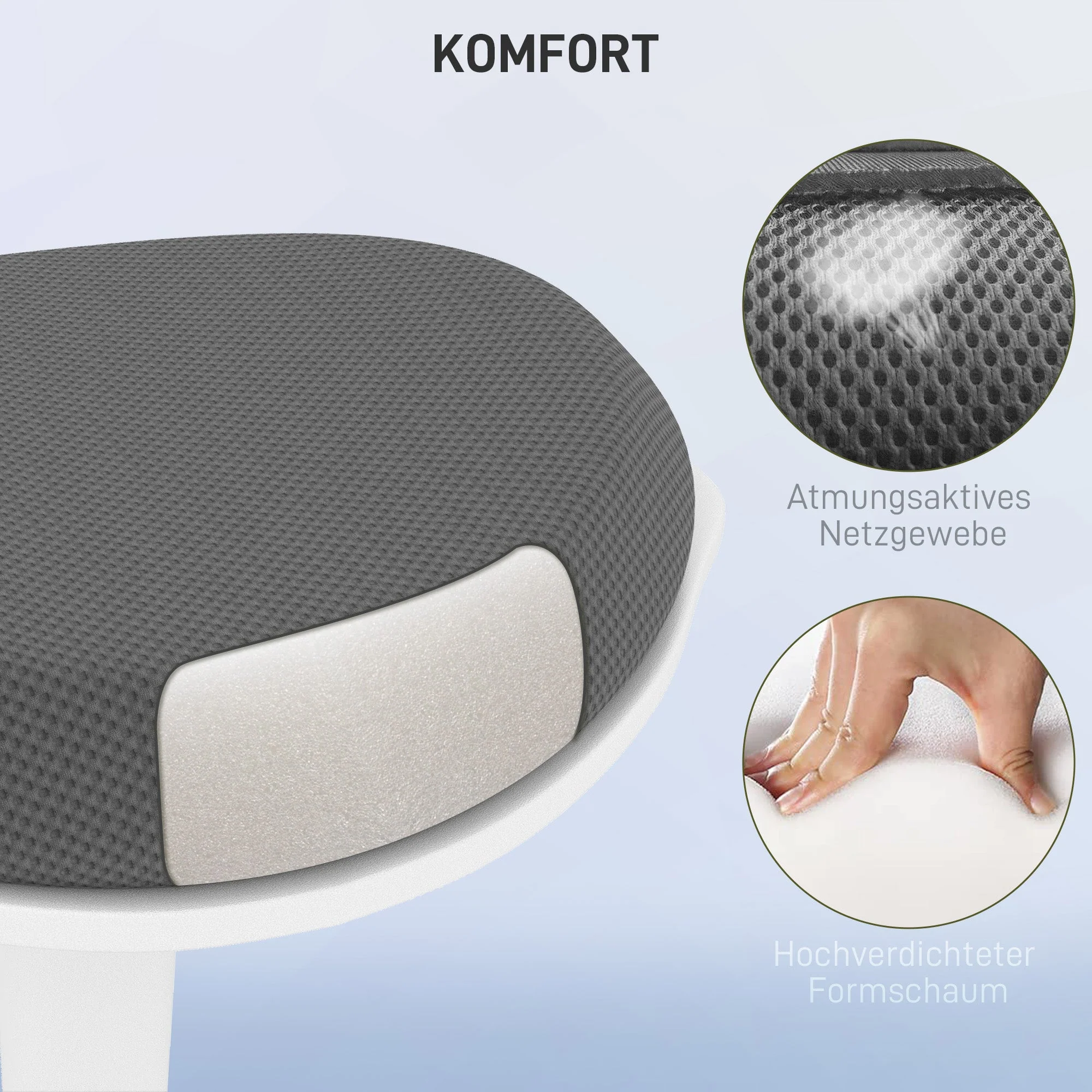 Pendulum Stool, Ergonomic Office Swivel Chair, Mesh Gray - Image 6