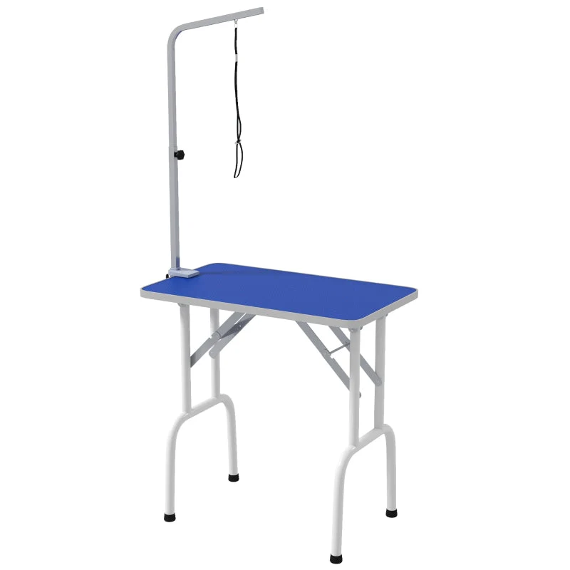 Pet Grooming Table, Hairdressing Brushing Washing, Metal Blue