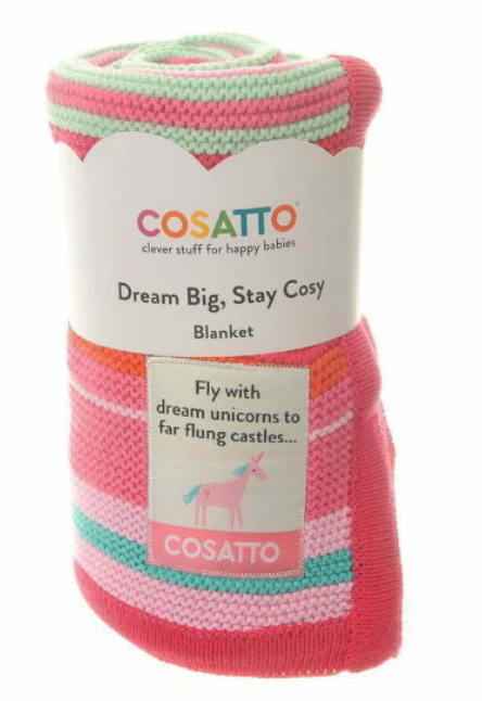 Pink Stripe Knitted Blanket