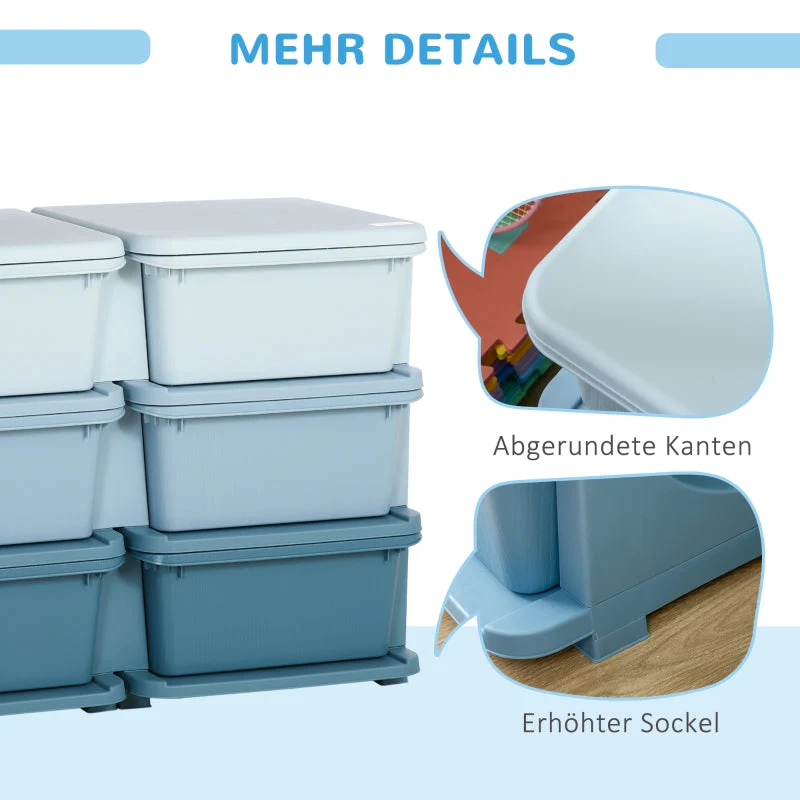 Plastic storage box, 6 drawers, toy organizer, blue - Image 7