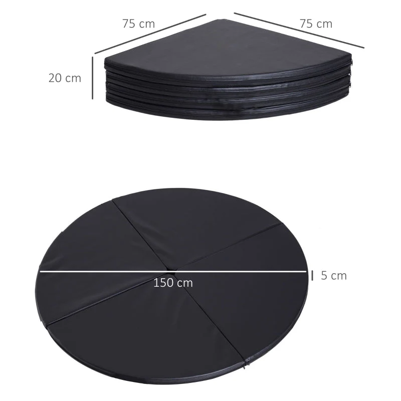 Pole Dance Mat, 5 cm Thick Round for Gymnastics and Yoga, Black - Image 4