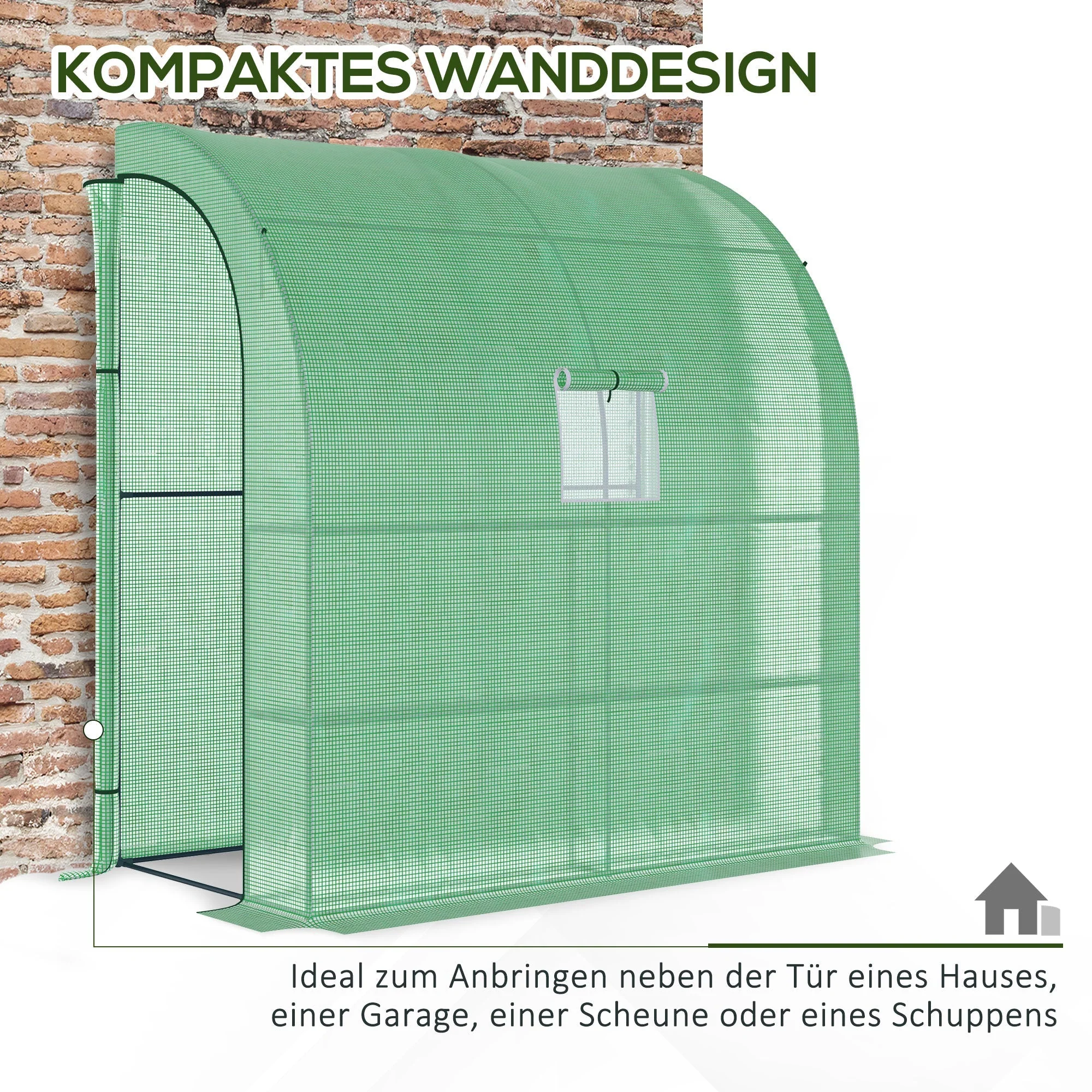 Polytunnel Greenhouse 2 Doors UV Protection Steel & PE Green - Image 5