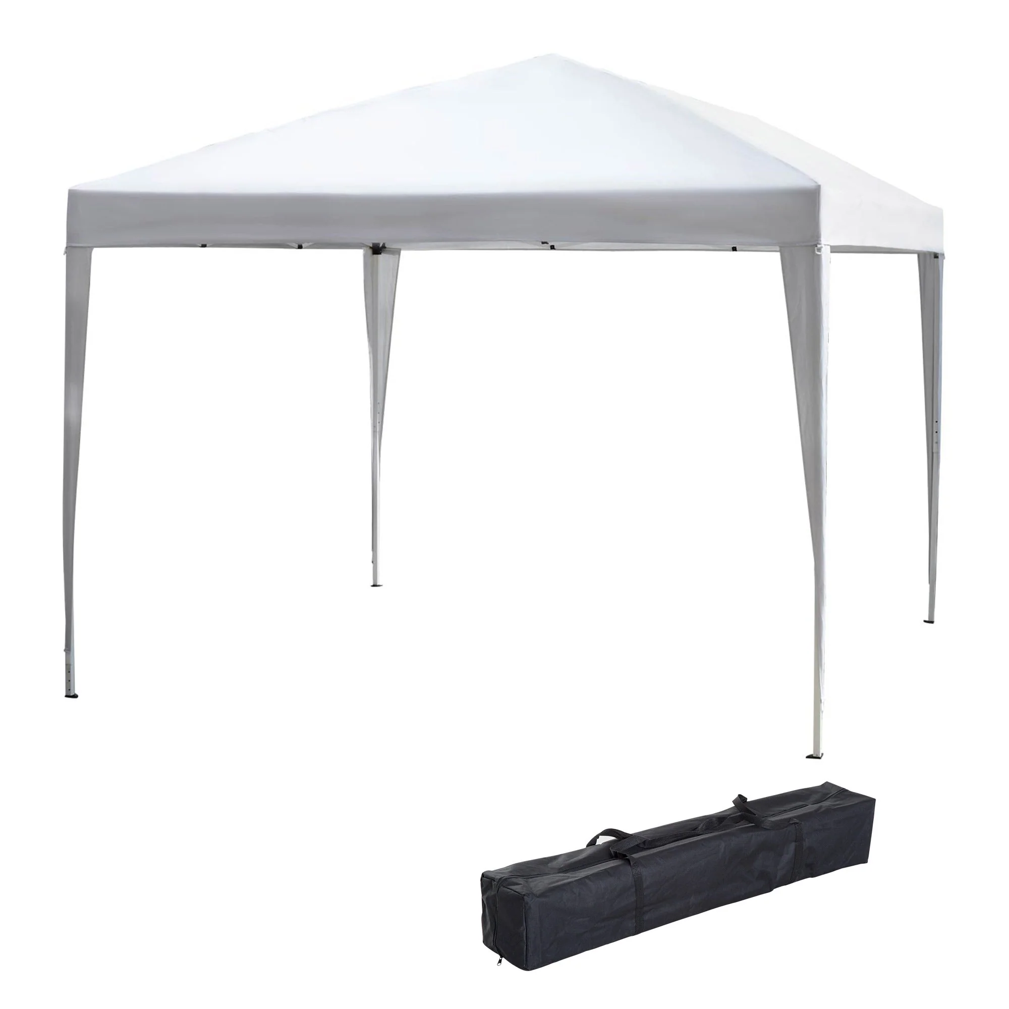 Pop-Up Folding Pavilion 2.95x2.95m UV Protection Steel and Oxford Fabric, White - Image 2