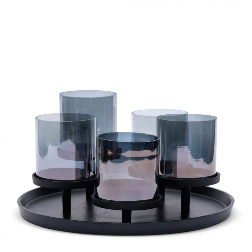 Porto Candles Tray black
