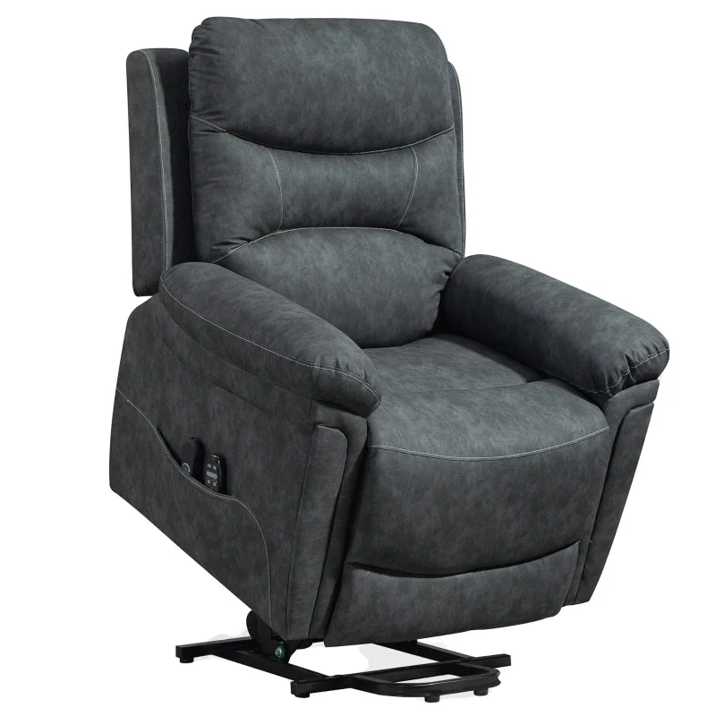 Power Lift Recliner Chair with Massage, Heat, USB in Grey PU Leather - Image 2