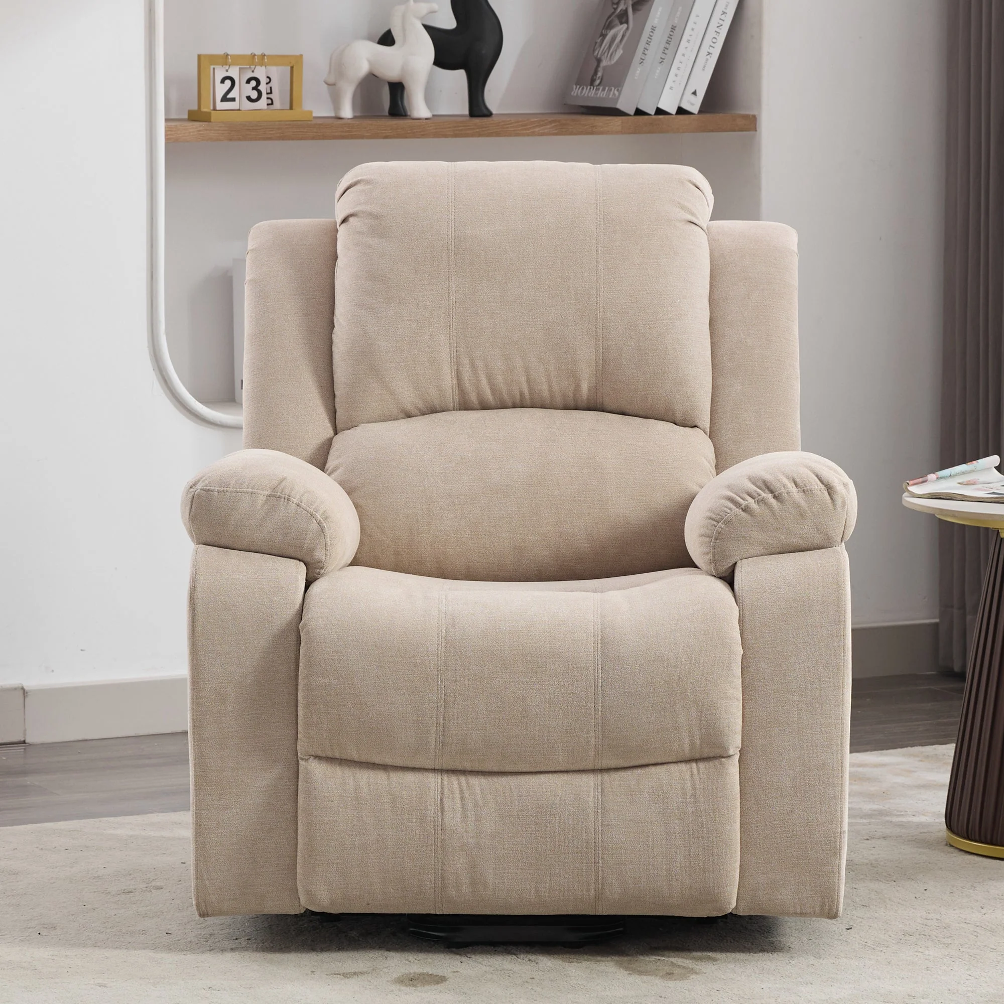 Power Massage Lift Recliner Chair with Heat & Vibration for Elderly, Heavy Duty Fabric - Image 4