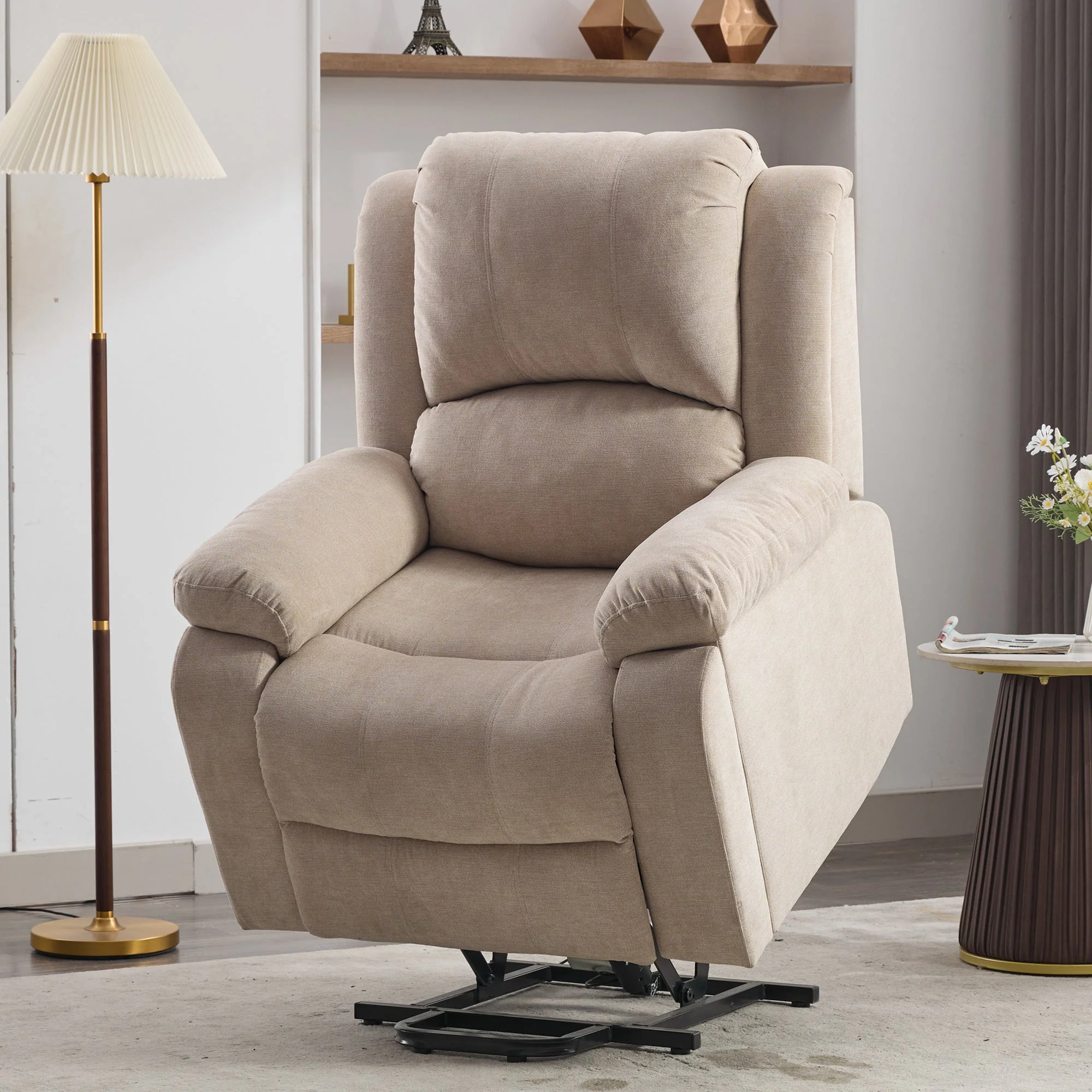 Power Massage Lift Recliner Chair with Heat & Vibration for Elderly, Heavy Duty Fabric - Image 6