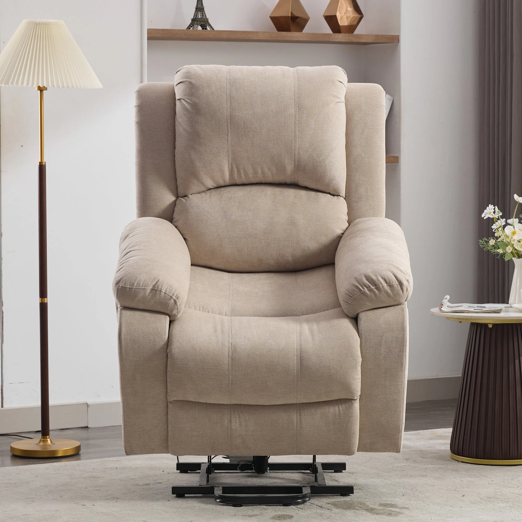 Power Massage Lift Recliner Chair with Heat & Vibration for Elderly, Heavy Duty Fabric - Image 7