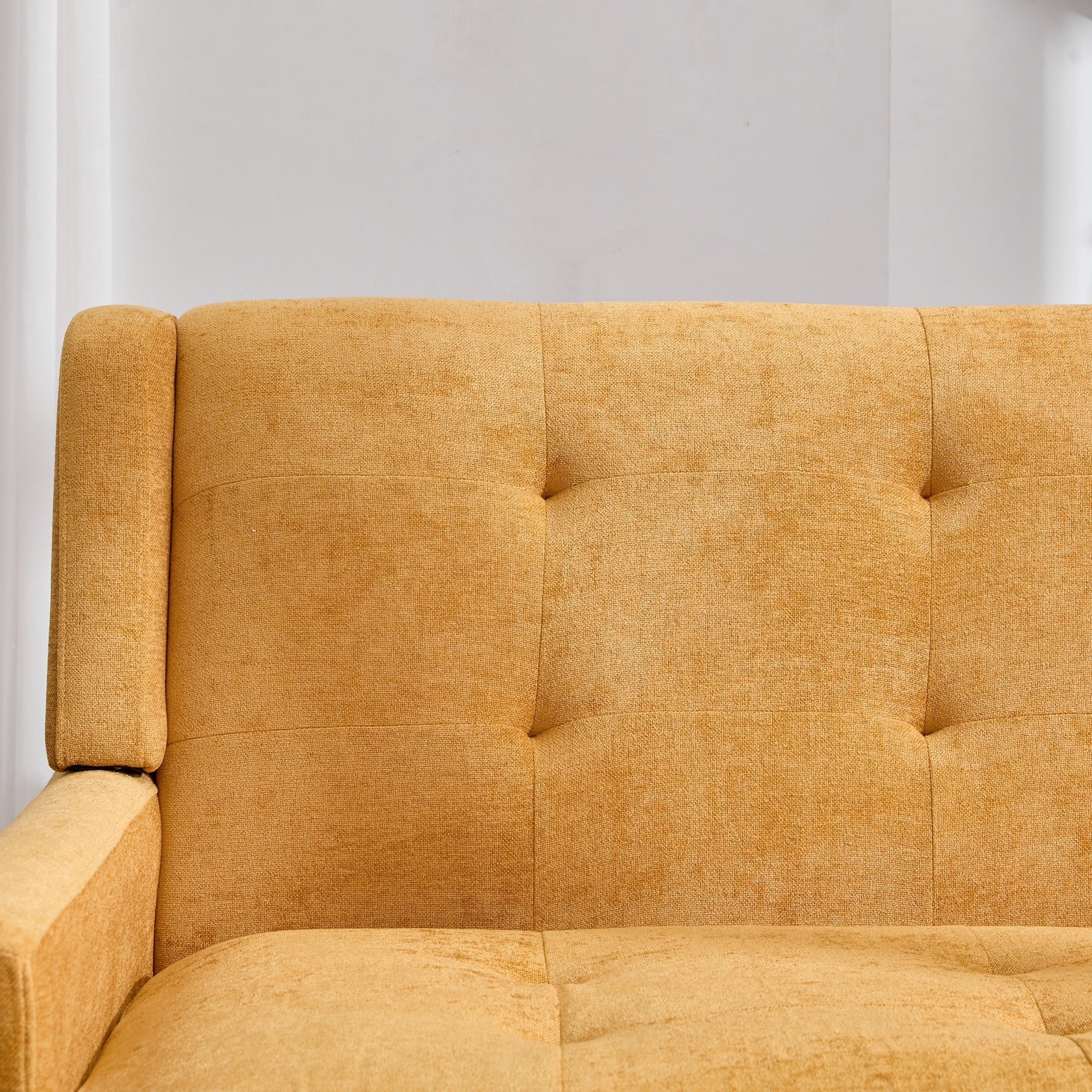 Premium Linen Bench with 2-Seater Tufted Design and Solid Wood Legs, Natural Linen Tone - Image 4