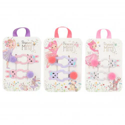 Princess Mimi Hair Clips w/Pompom