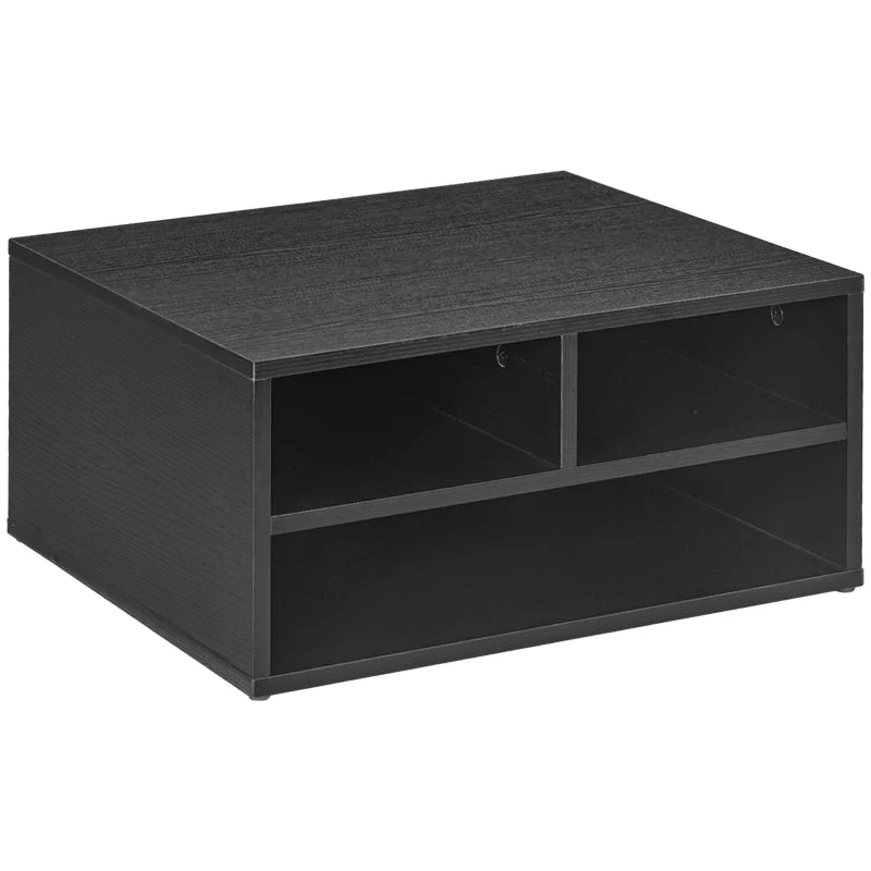 Printer Storage Cabinet, Three-Compartment, Black - Image 2