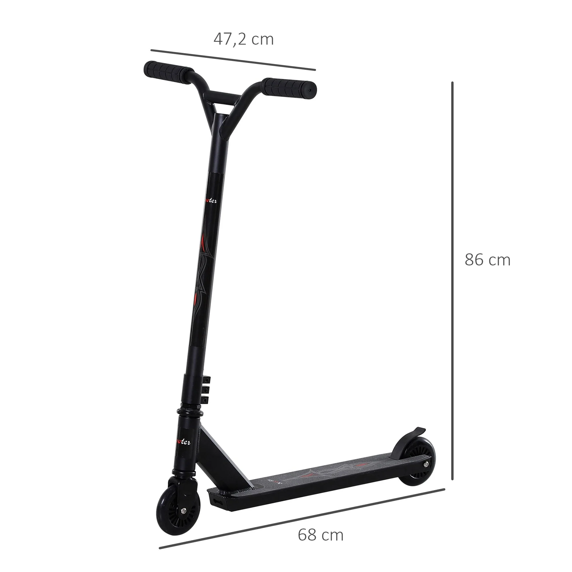 Pro Stunt Scooter, Freestyle Tretroller for Kids and Adults with 100mm Wheels, Black Aluminum - Image 3