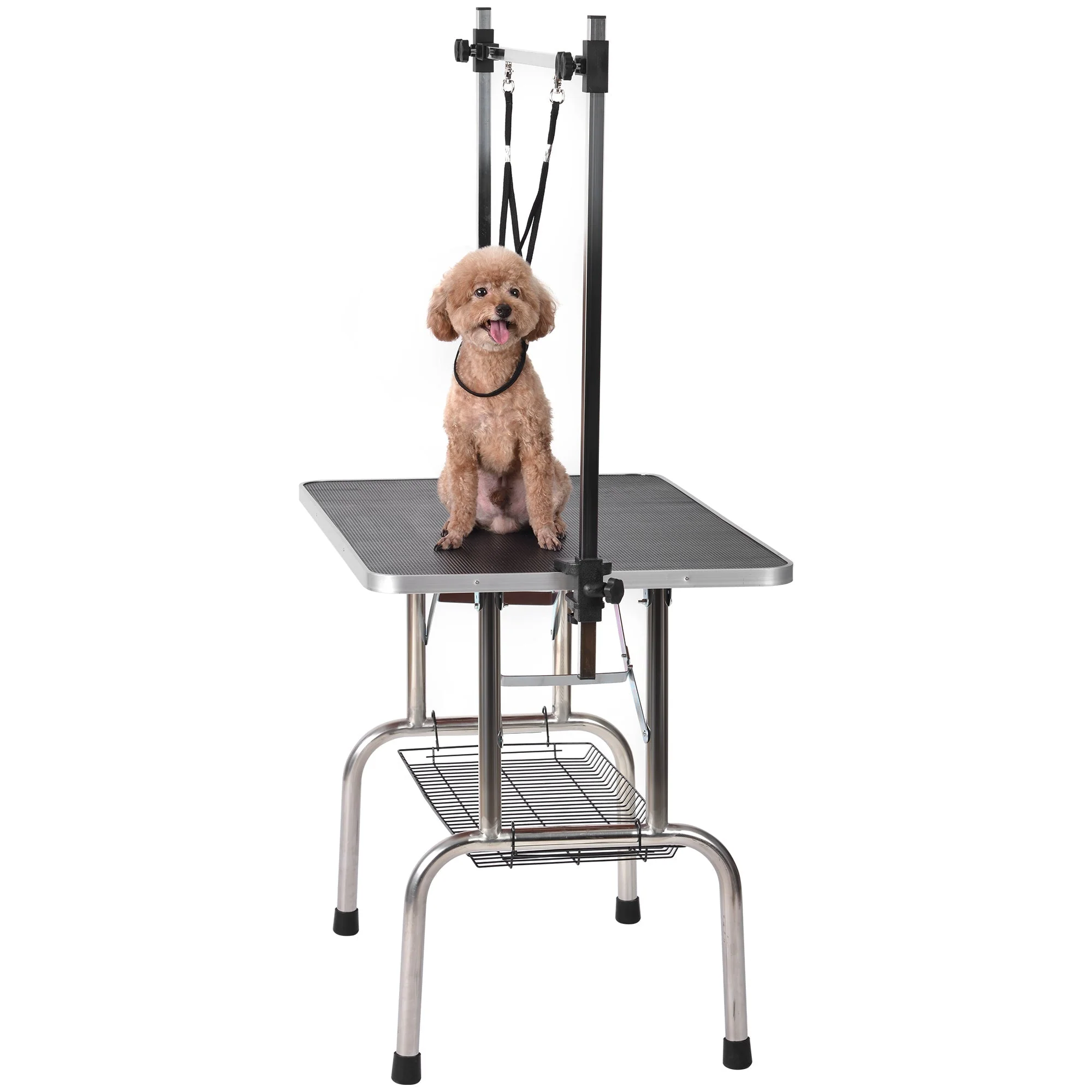 Professional Foldable Dog Grooming Table, Adjustable Arm, Robust, Mesh Tray & Rubber Mat - Image 7
