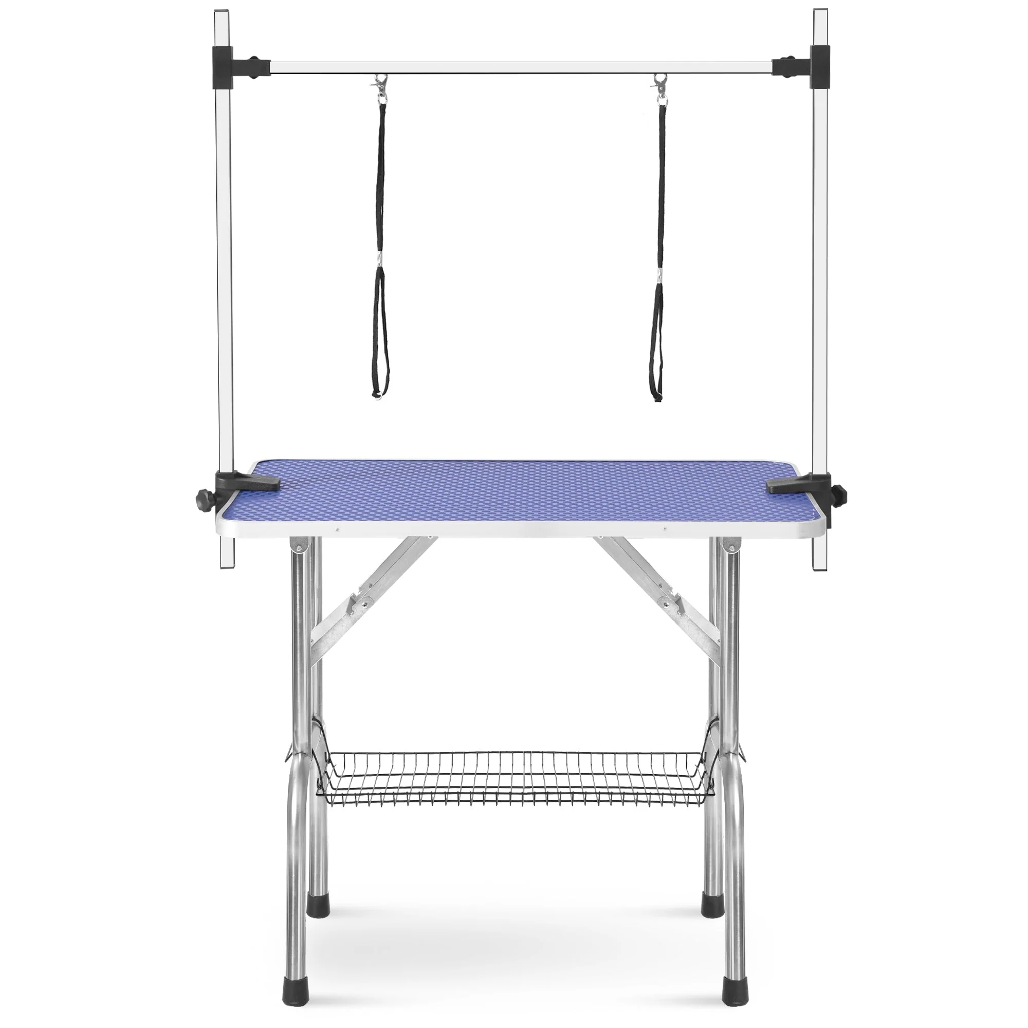 Professional Foldable Dog Grooming Table with Adjustable Arm, Sturdy, 117cm, BLUE - Image 4
