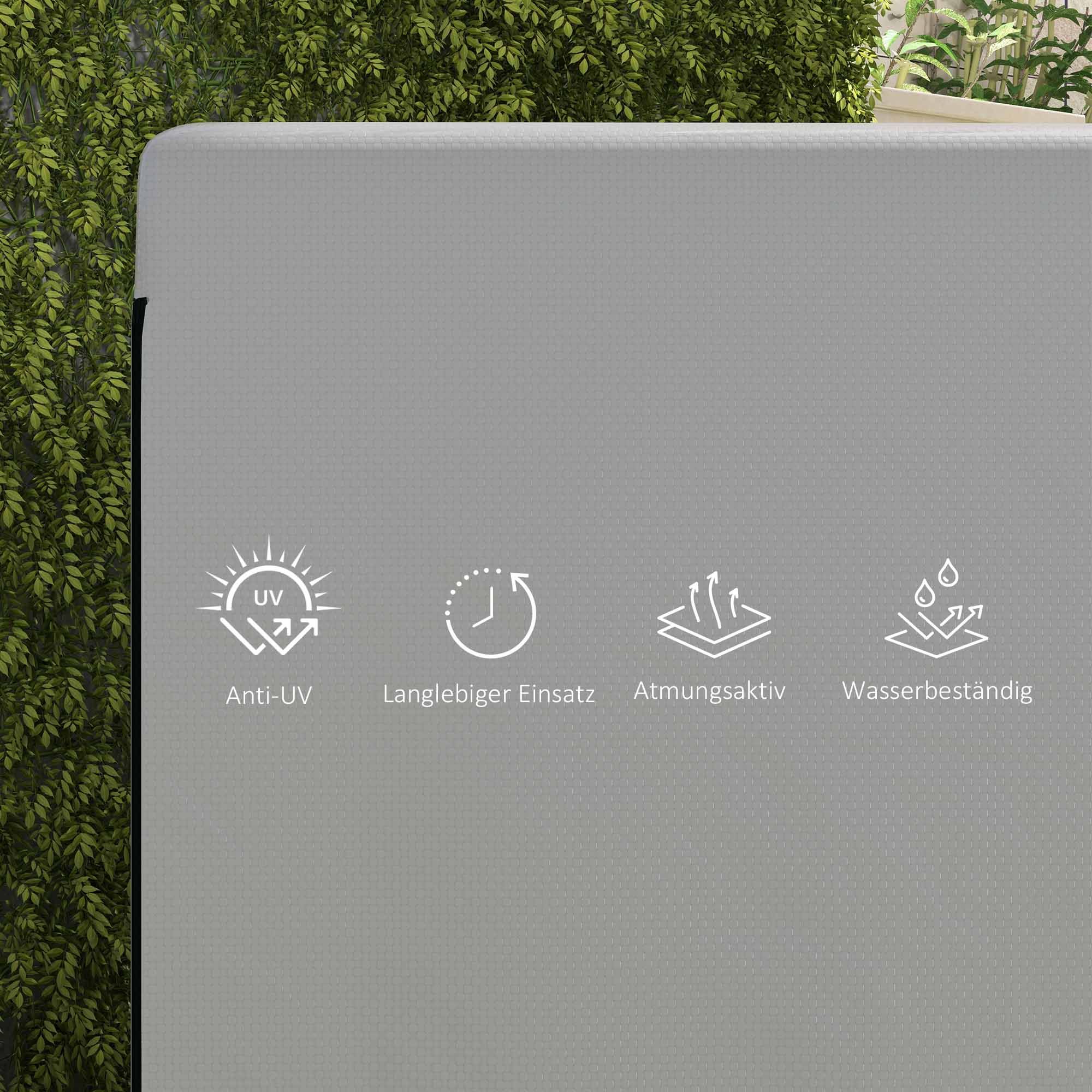 Protective Cover Waterproof UV Protection Rectangular PE Grey - Image 4