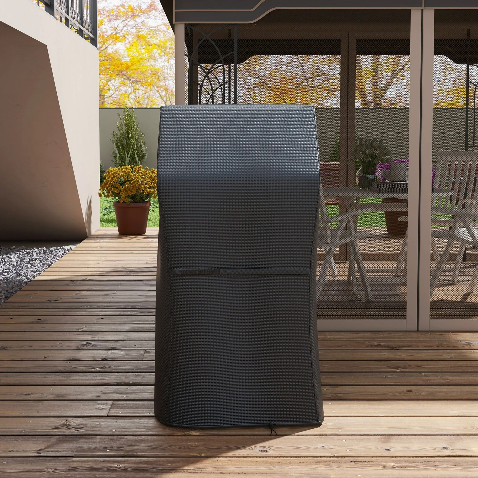 Protective Grill Cover, 147 x 61cm Weather-Resistant, Durable Plastic Coated Black - Image 6