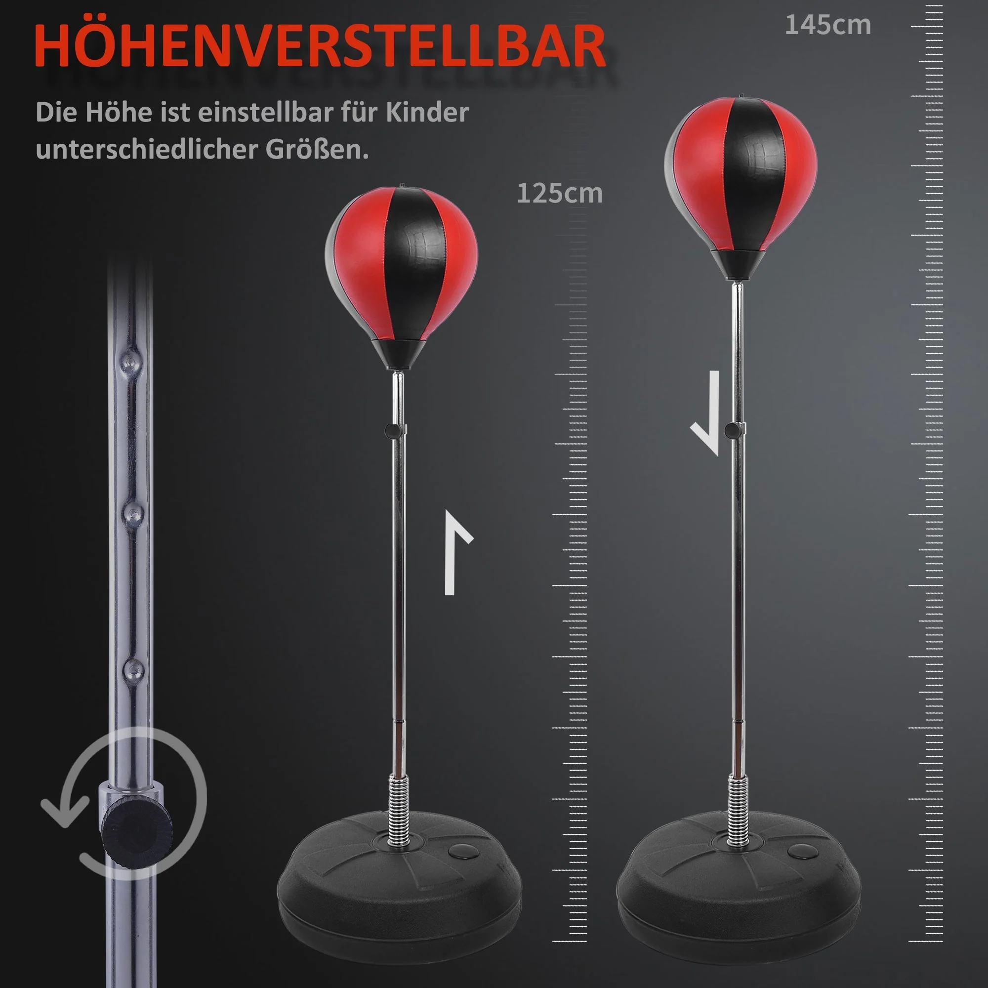 Punching Ball Set, Adjustable Stand, Gloves, Pump - Image 6