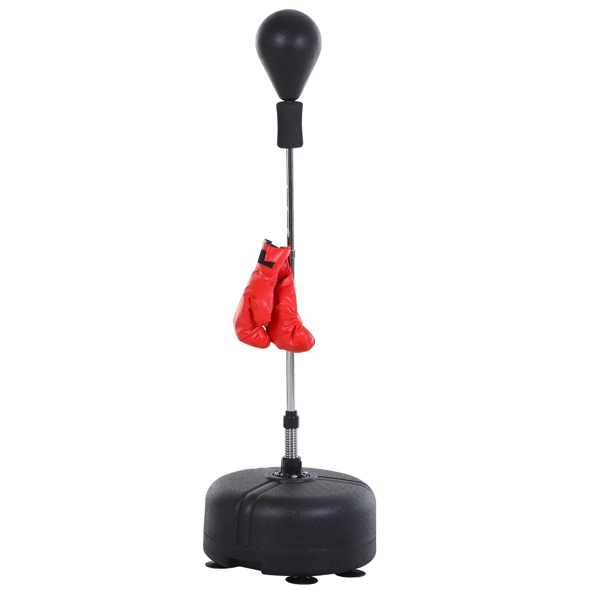Punching Ball Set Training Height Adjustable with Gloves Black - Image 2