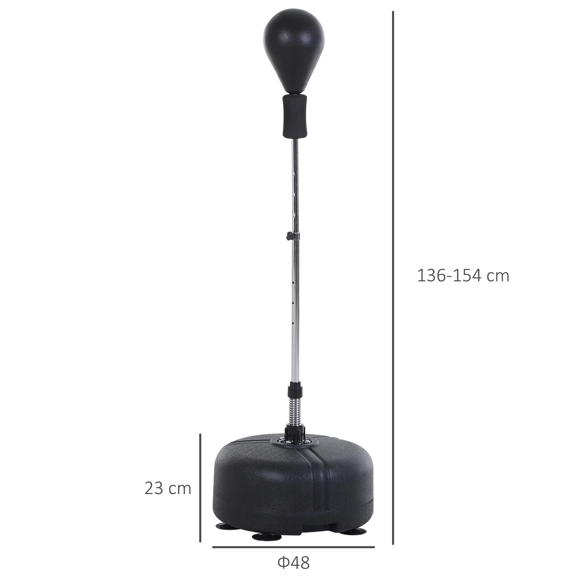 Punching Ball Set Training Height Adjustable with Gloves Black - Image 3