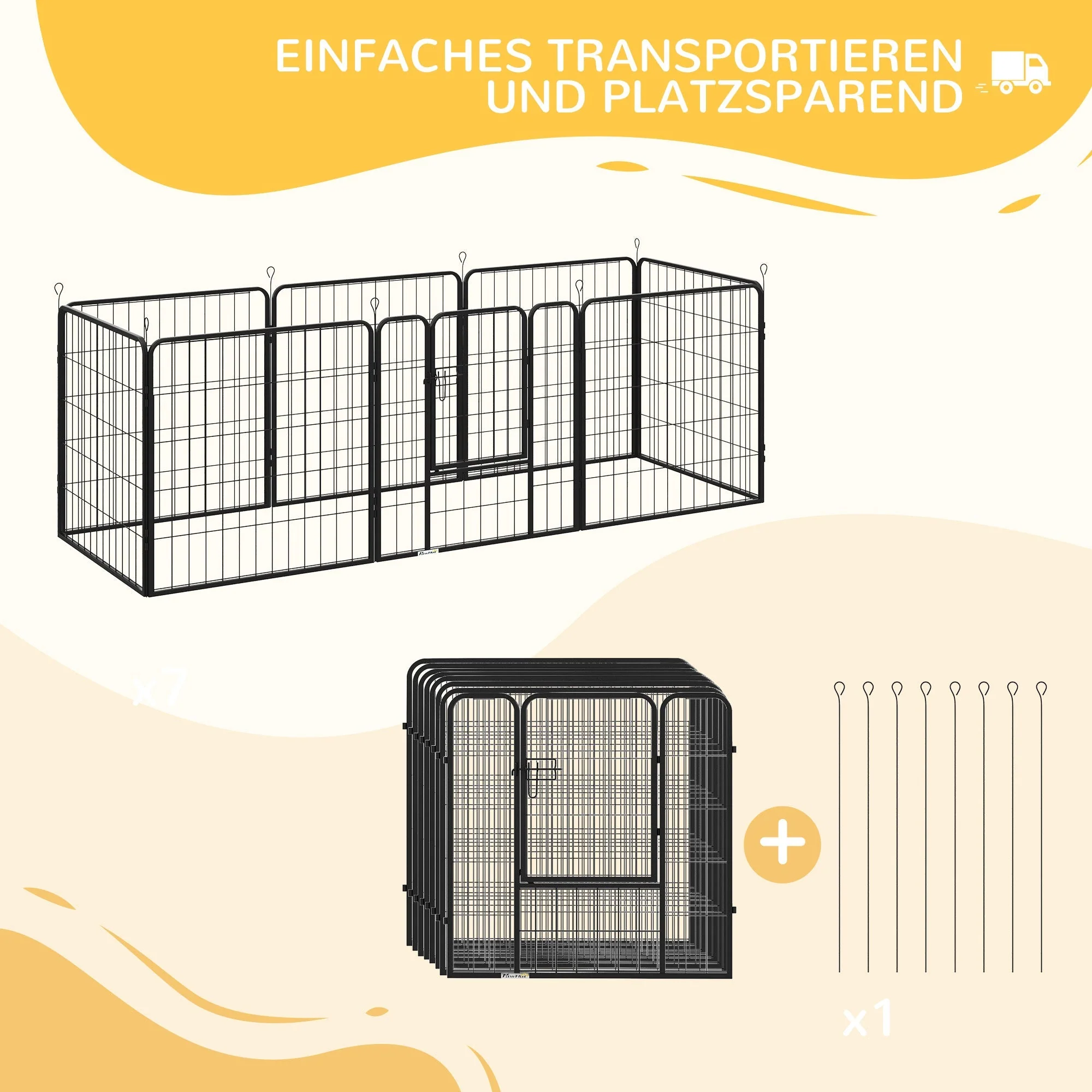 Puppy Run, Outdoor Enclosure, Customizable, Metal Black - Image 5