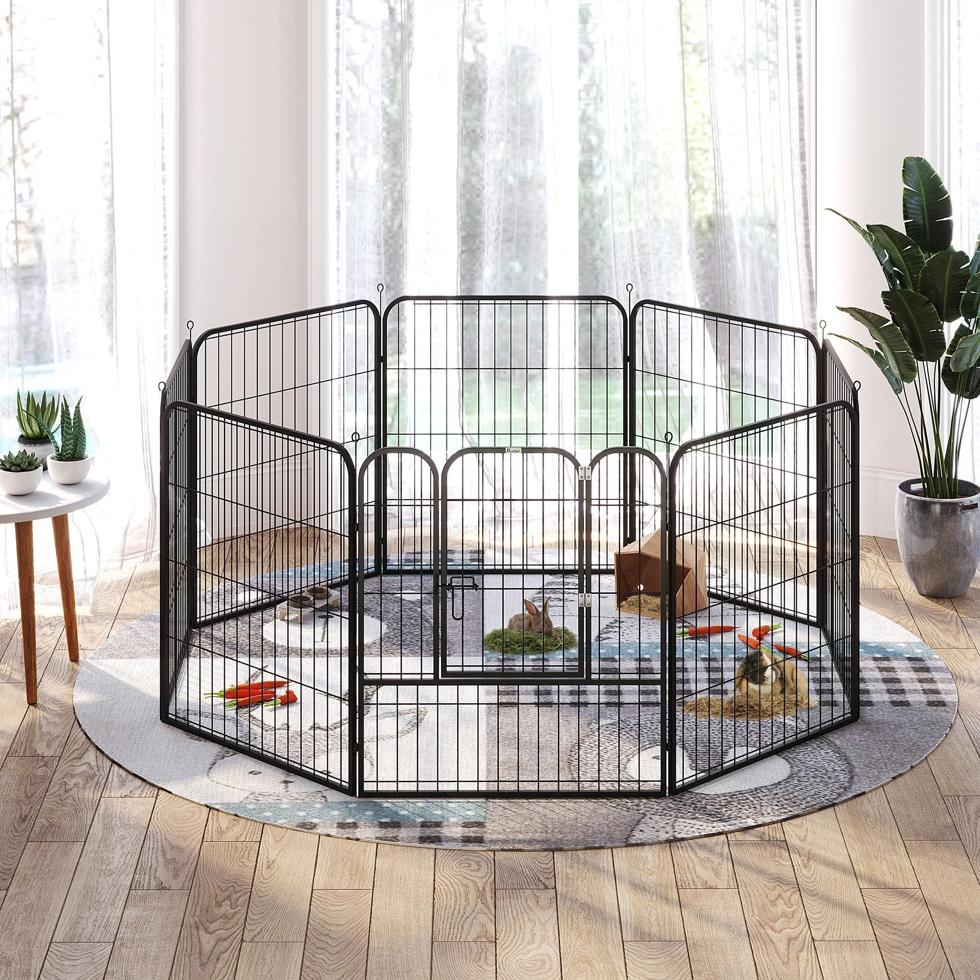 Puppy Run, Outdoor Enclosure, Customizable, Metal Black - Image 7