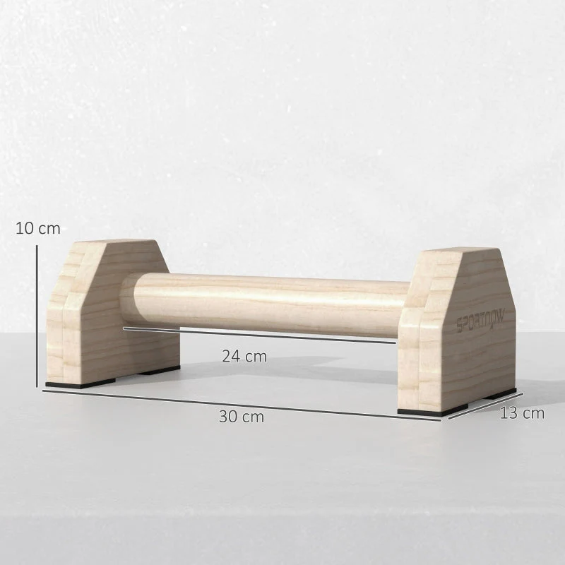 Push-up Bars, Set of 2, Robust & Non-Slip, up to 120 kg, Beech Wood, Natural - Image 4