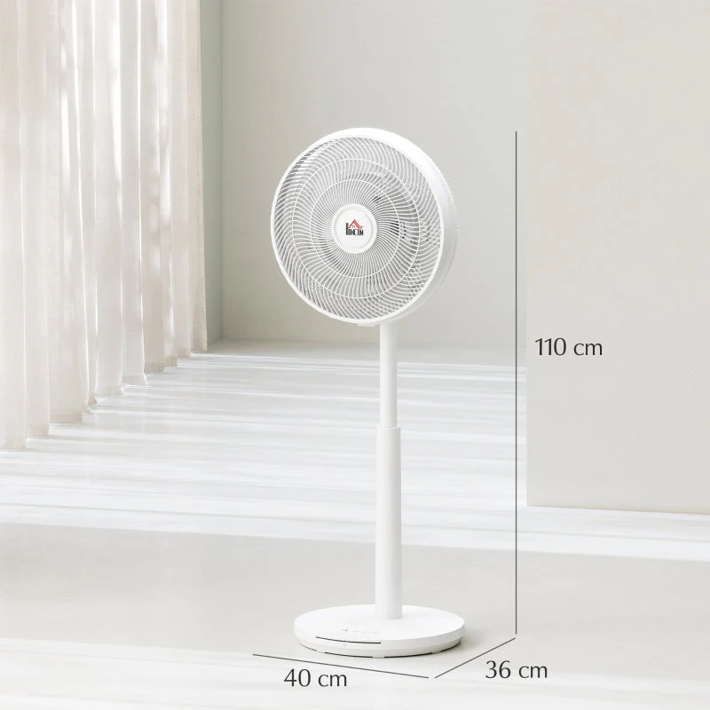 Quiet Pedestal Fan, 12 Speeds Timer Oscillation Remote Sleep Mode, White - Image 2