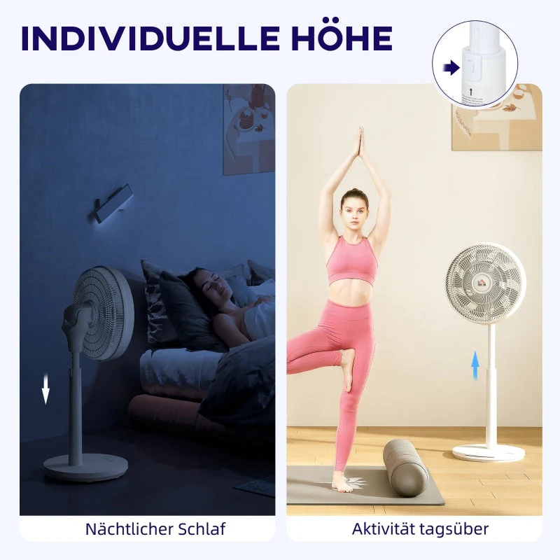 Quiet Pedestal Fan, 12 Speeds Timer Oscillation Remote Sleep Mode, White - Image 6