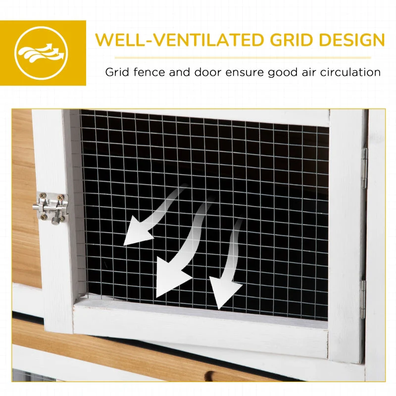 Rabbit Hutch, Guinea Pig Cage, Removable Tray, Wheels - Grey - Image 8