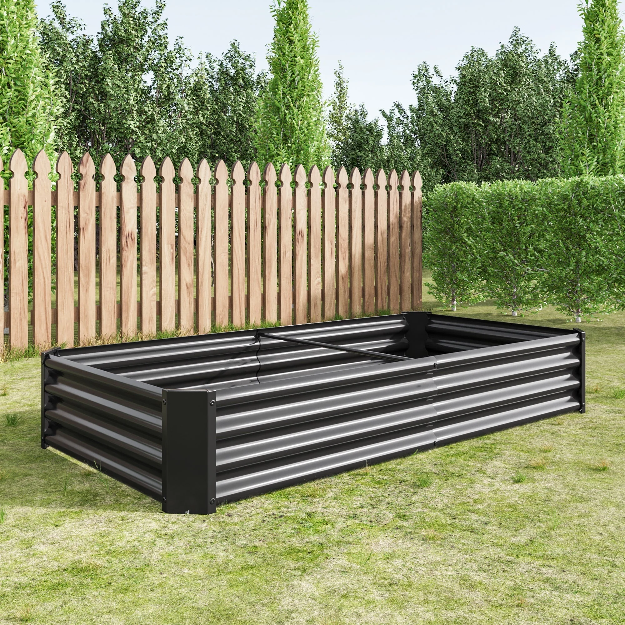 Raised Bed Metal Plant Bed for Garden, Robust Sheet Steel with Rust Protection Anthracite - Image 7