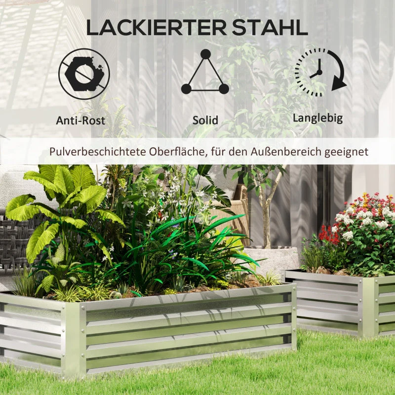 Raised Bed, Weather-Resistant Garden Planter 120x60x30.5 cm, Steel - Image 4