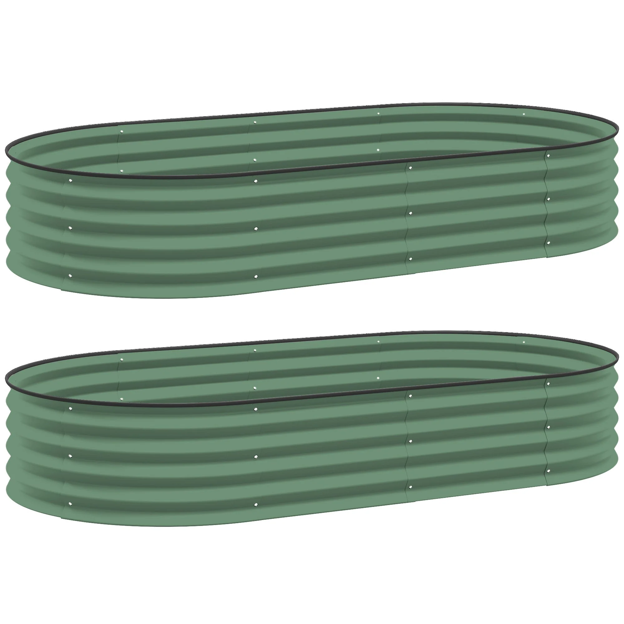 Raised Garden Beds 2-Piece Stackable Planters 181x93x30cm Steel