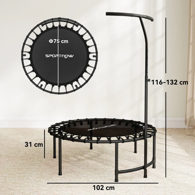 Rebounder Trampoline, 5-Level Adjustable Handle Workout, Black - Image 3