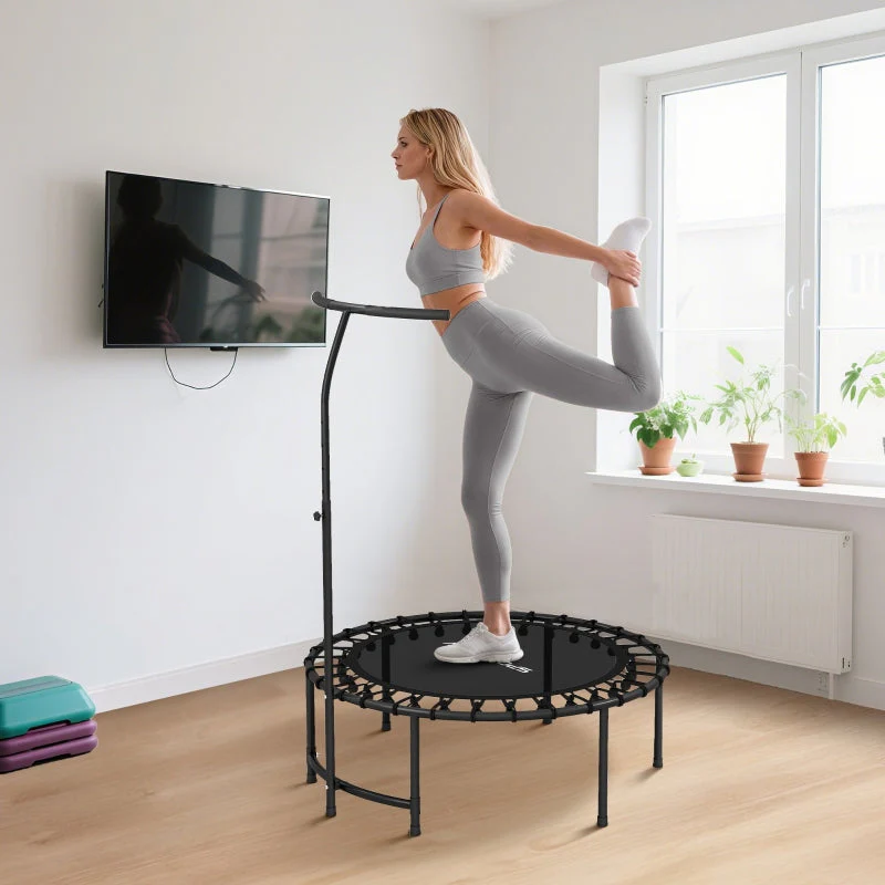 Rebounder Trampoline, 5-Level Adjustable Handle Workout, Black - Image 8