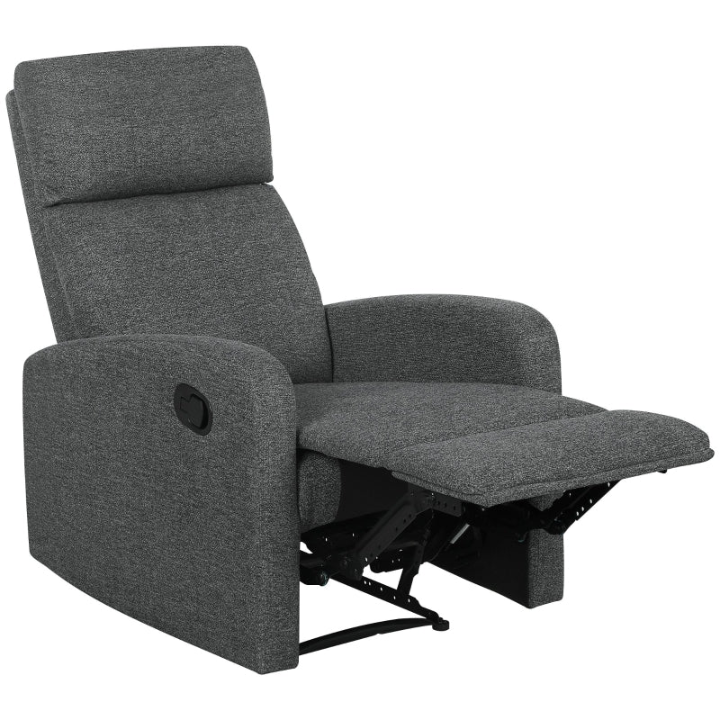 Recliner Chair, Adjustable Leg Rest, Living Room, Fabric, Grey - Image 2