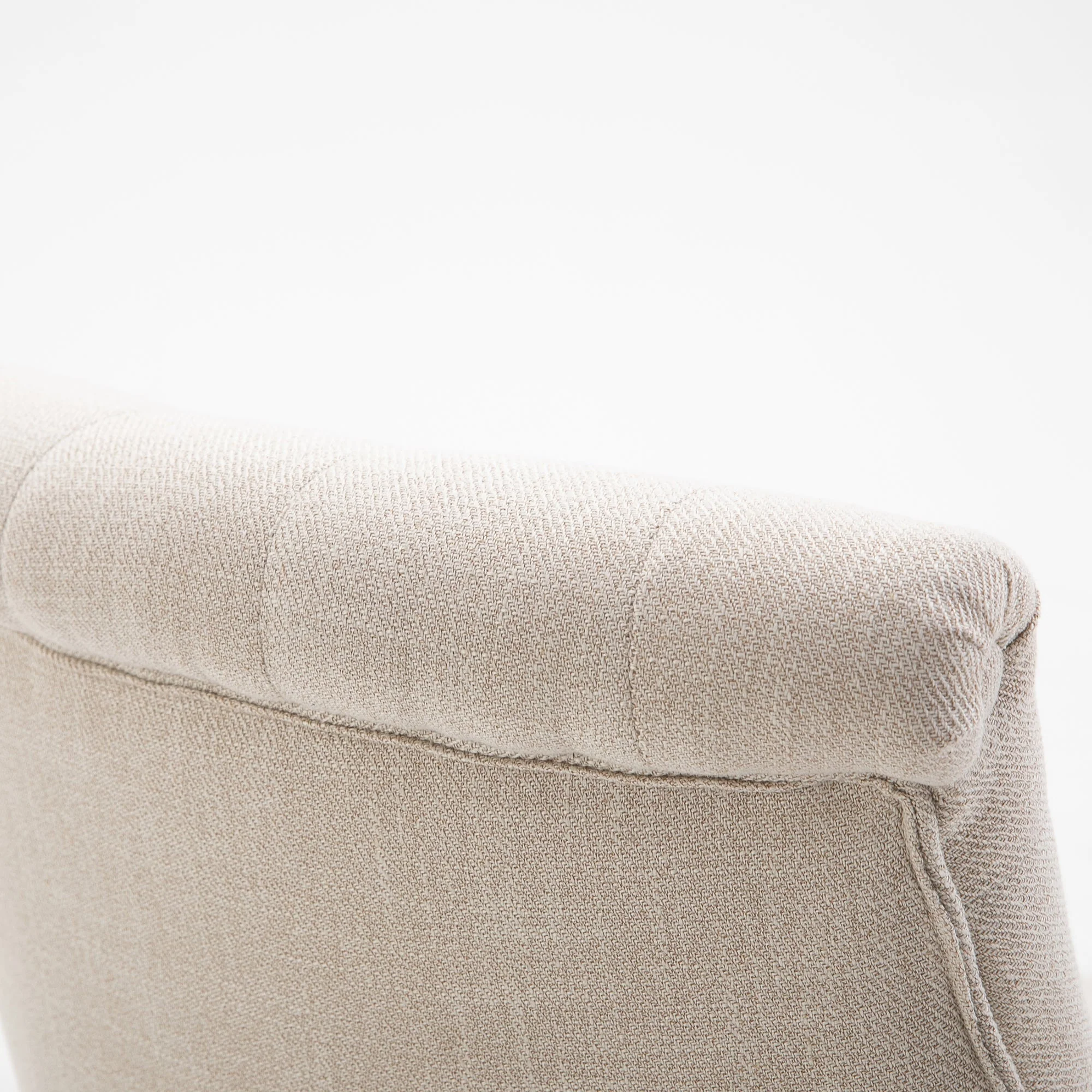 Recliner Chair, Back Cushion, Linen-Look, Cream White - Image 7