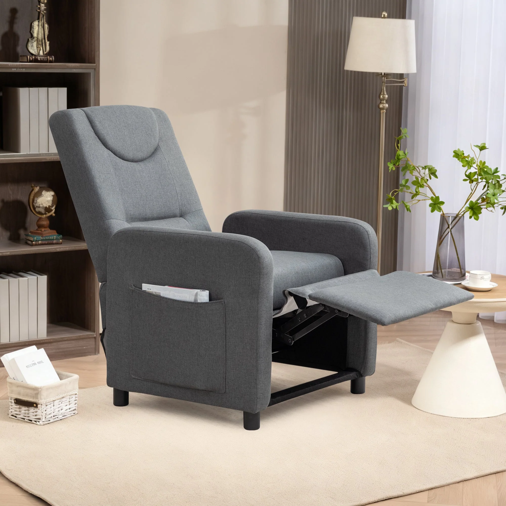 Reclining Armchair Adjustable Function - Dark Grey - Image 8