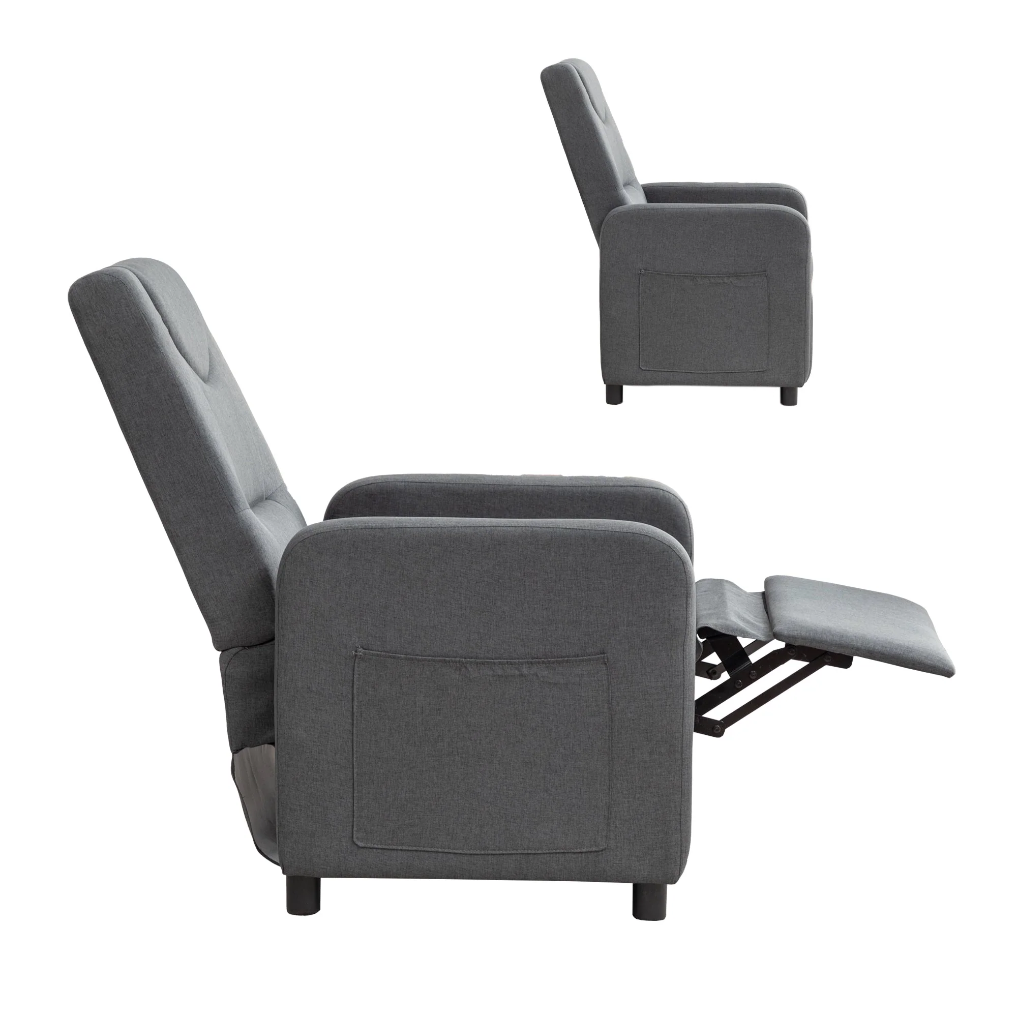 Reclining Armchair Adjustable Function - Dark Grey - Image 9