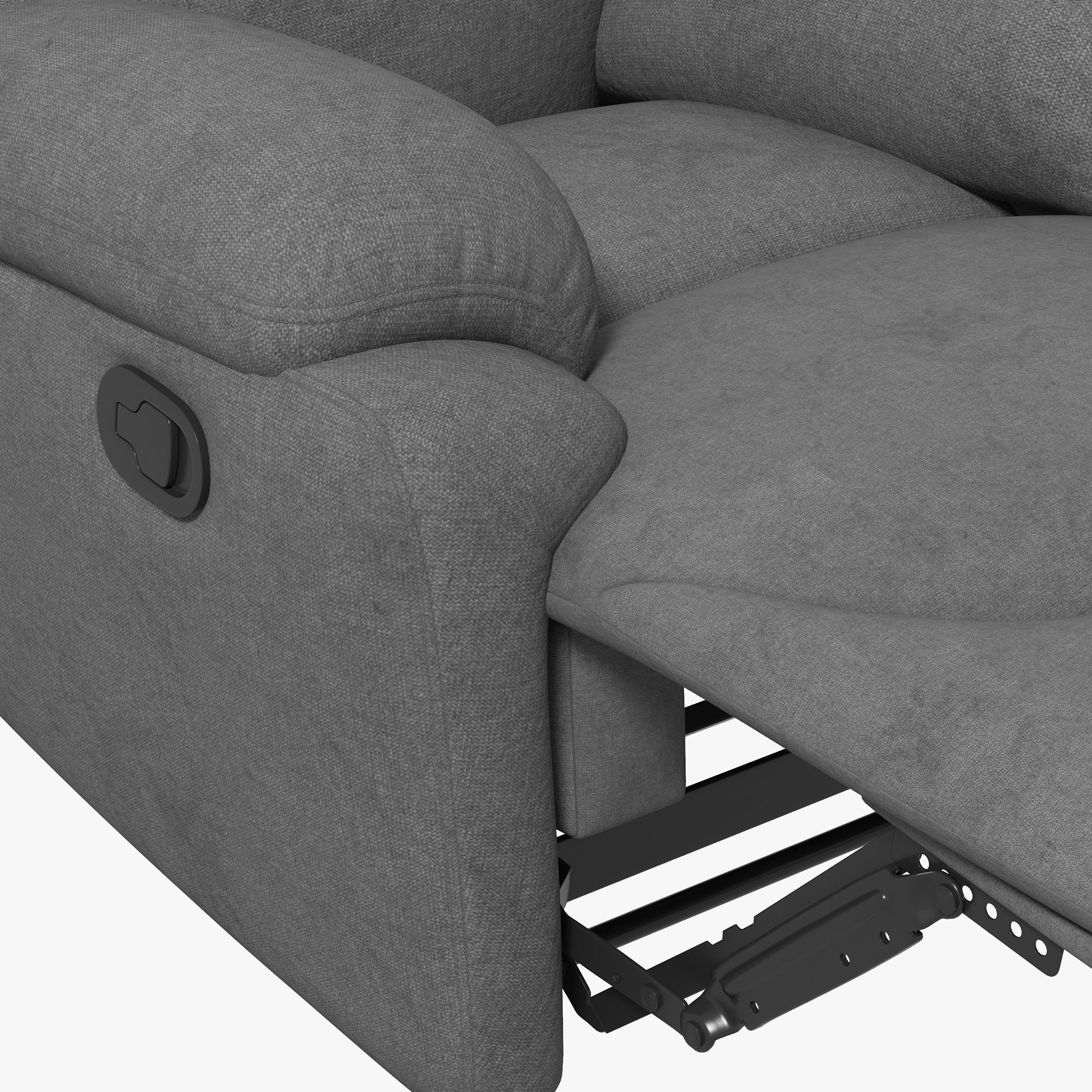 Reclining Armchair, Upholstered Lounge Chair Linen Look, Grey - Image 7