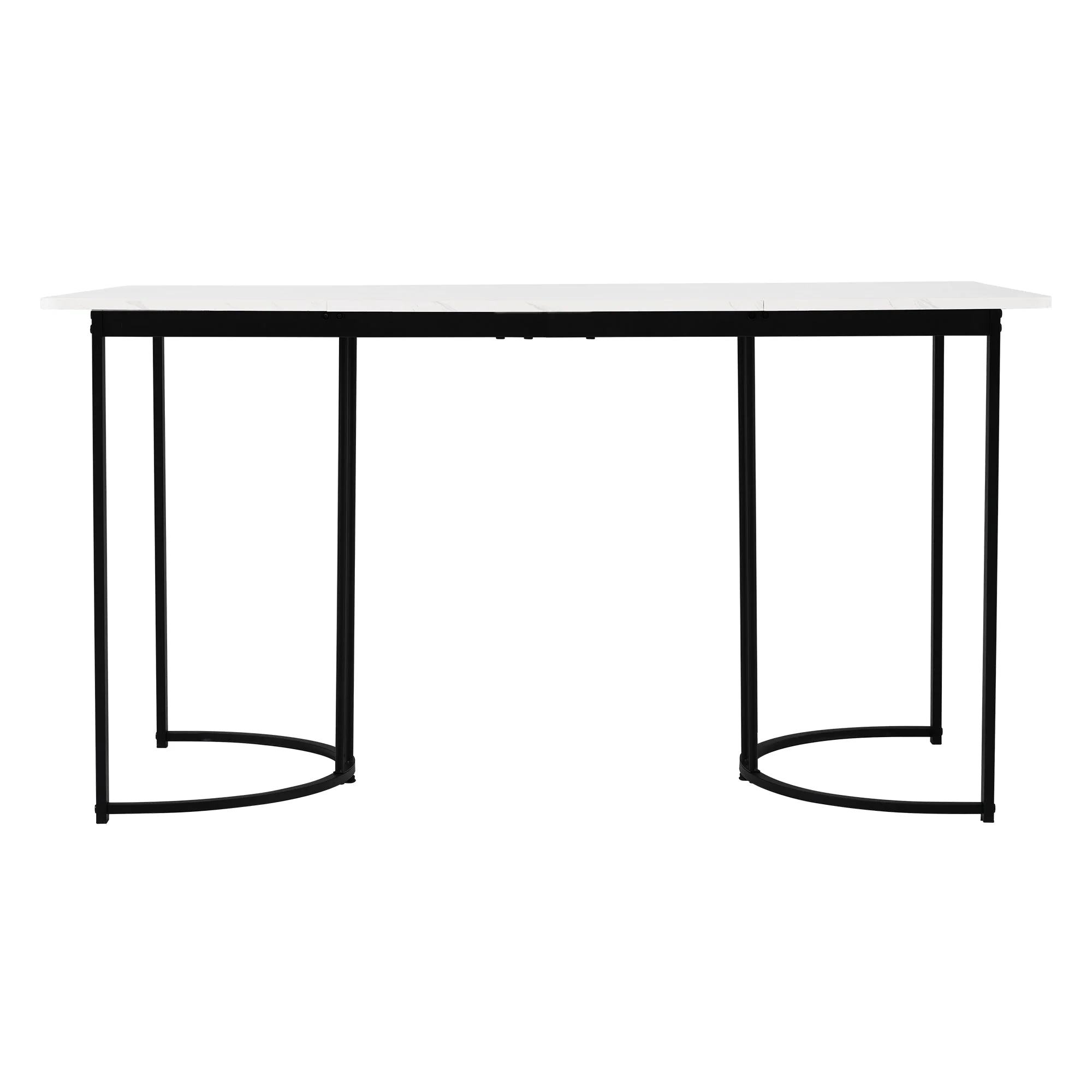 Rectangular Dining Table 140x80cm Modern Marble Pattern Adjustable Legs White/Black - Image 6