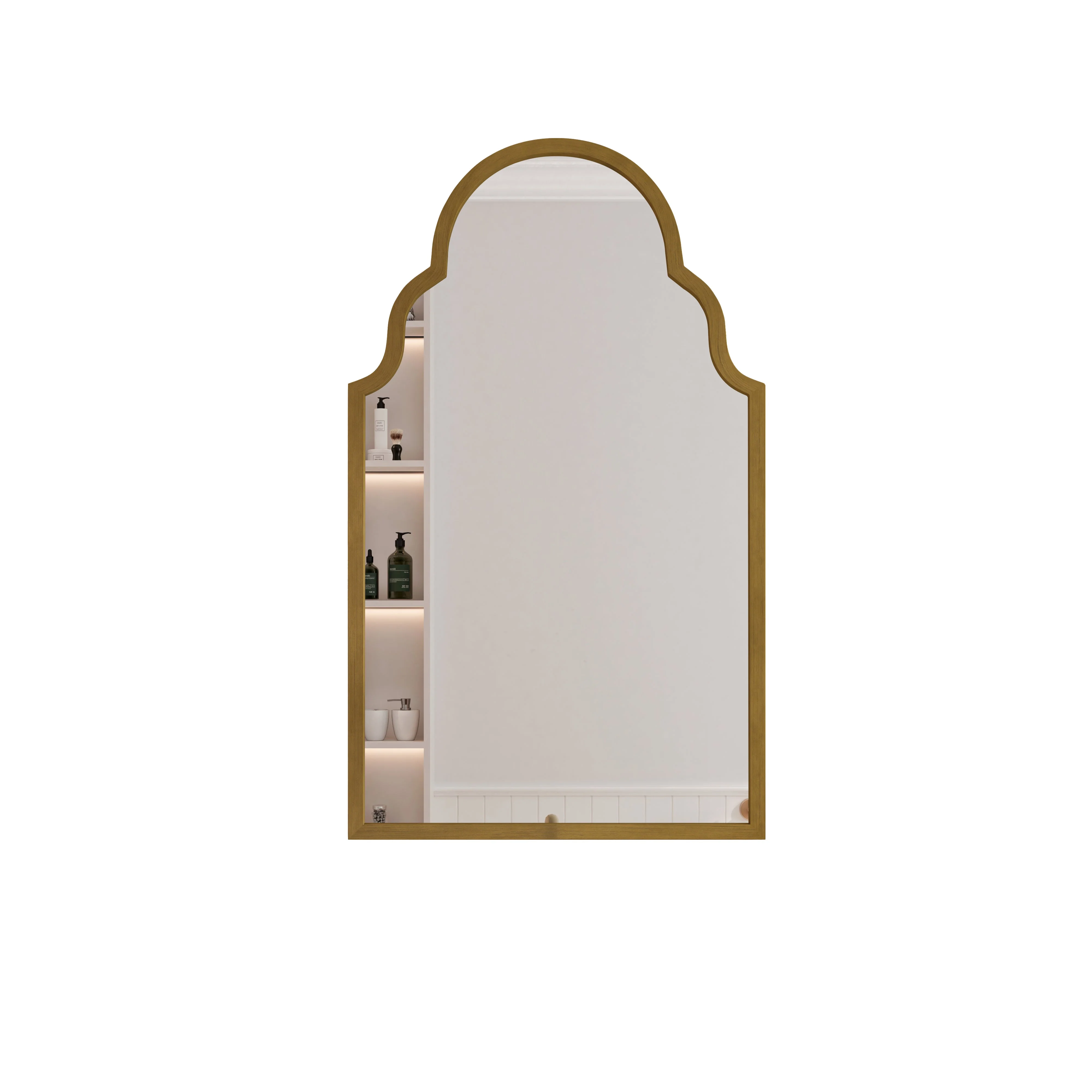 Rectangular Mirror, 61x101CM Wall Metal Frame, Bronze - Image 5