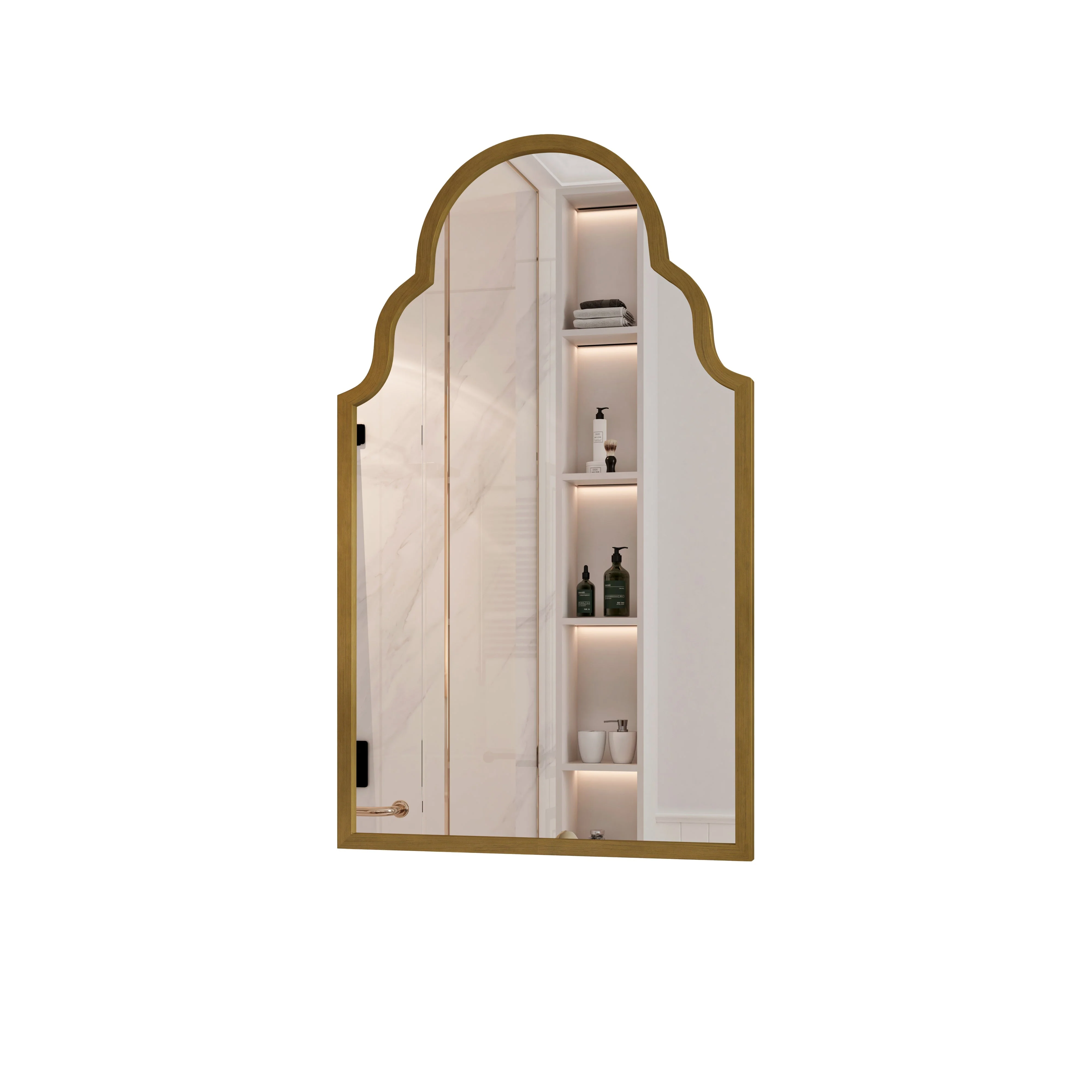 Rectangular Mirror, 61x101CM Wall Metal Frame, Bronze - Image 6