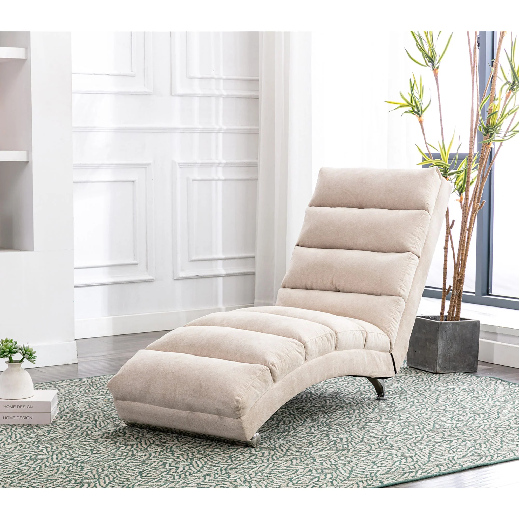 Relaxation Lounger, Fixed Reclining Sofa with Vibration and Side Pockets, Modern Furniture - Image 8