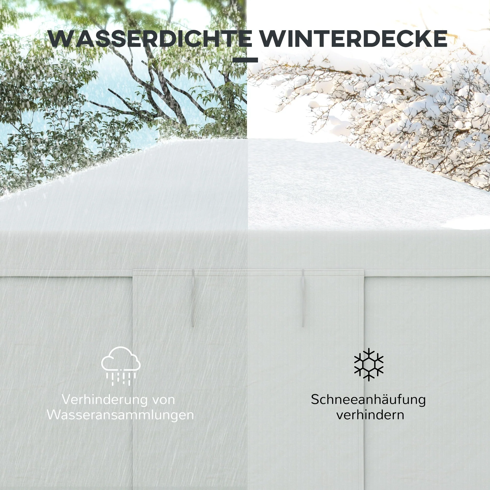 Replacement Roof Set for Gazebo, Waterproof 2 Side Walls, White - Image 4