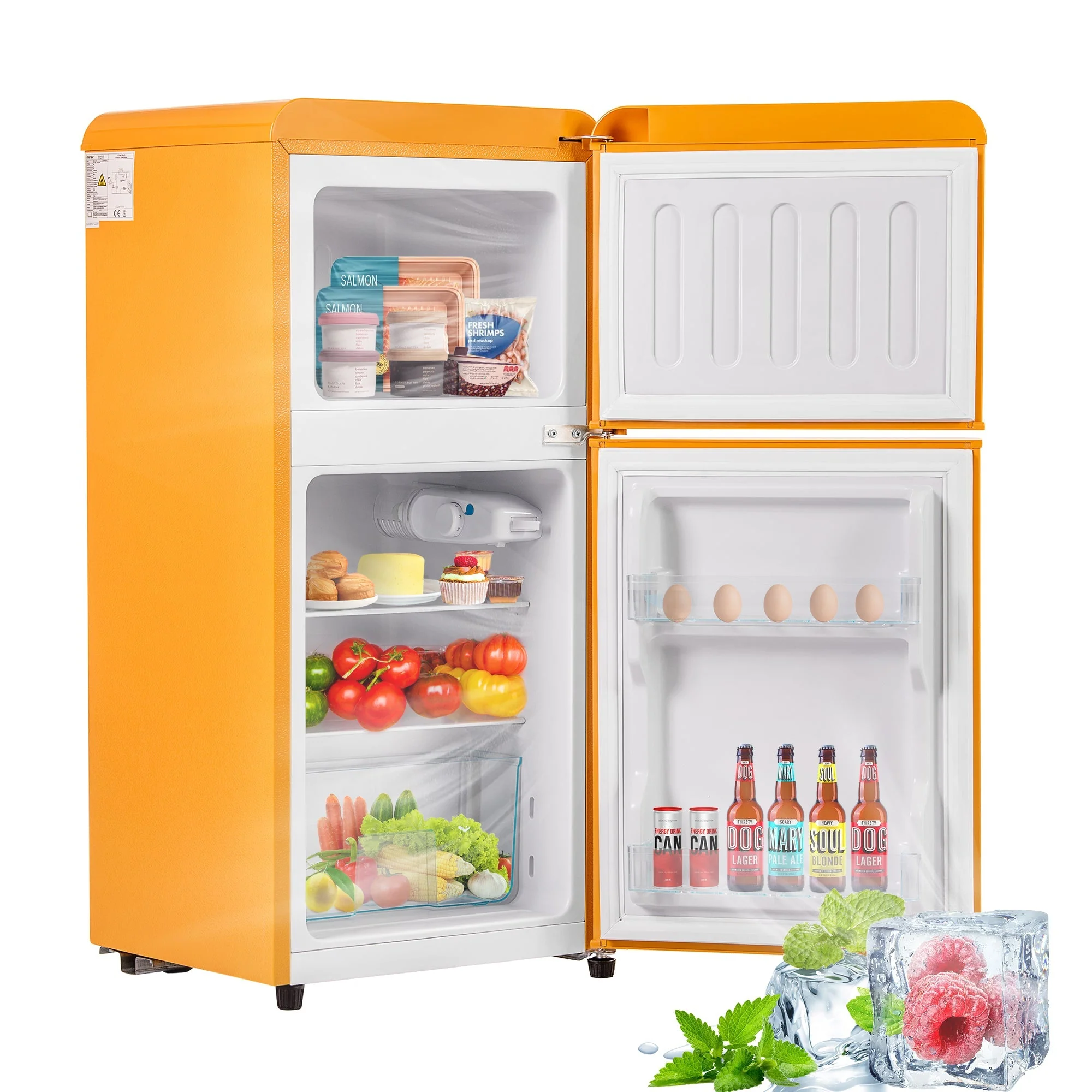 Retro Refrigerator, Freezer Combination, 86.8cm High, 60L Total Volume, Two-Door, E Energy Class - Image 3