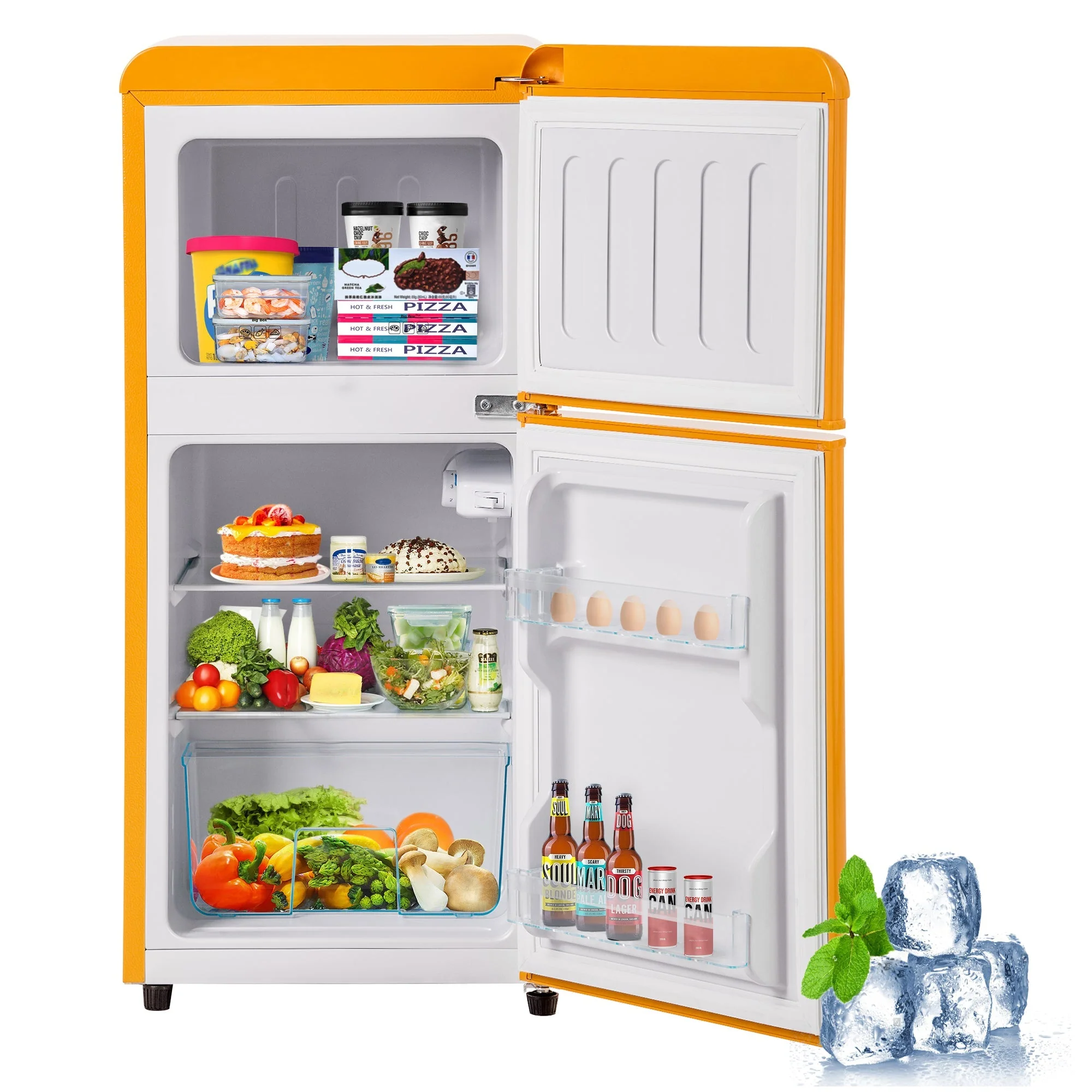 Retro Refrigerator, Freezer Combination, 86.8cm High, 60L Total Volume, Two-Door, E Energy Class - Image 4