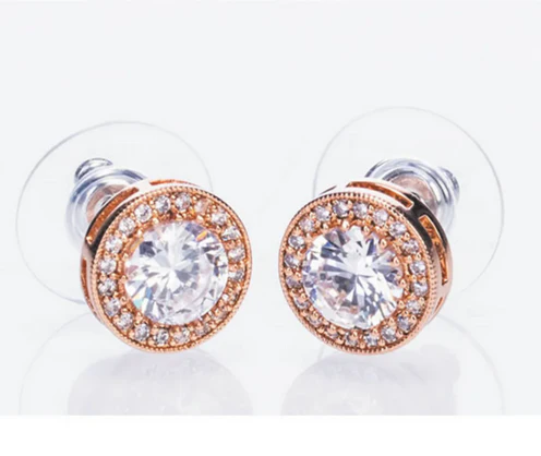 RG White Stone & Diamante Earrings
