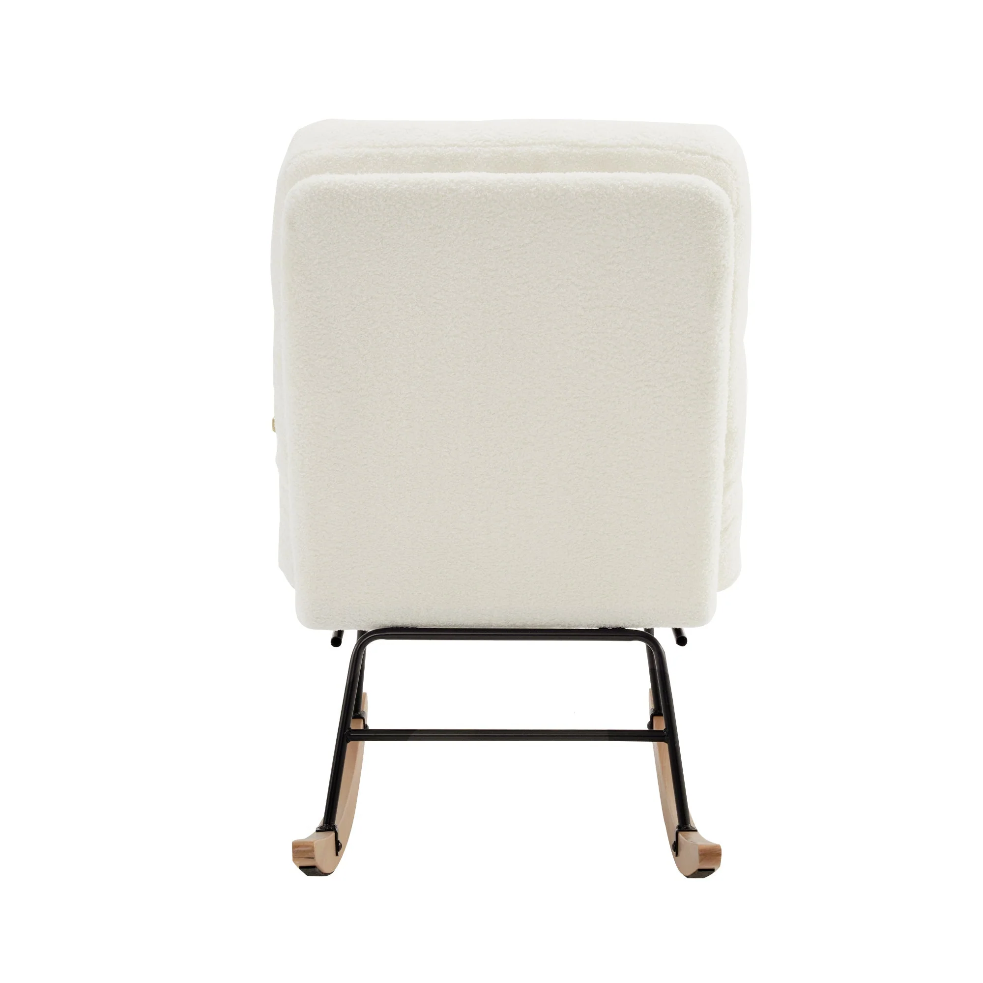 Rocking Chair, Boucle Fabric Tufted, White - Image 5