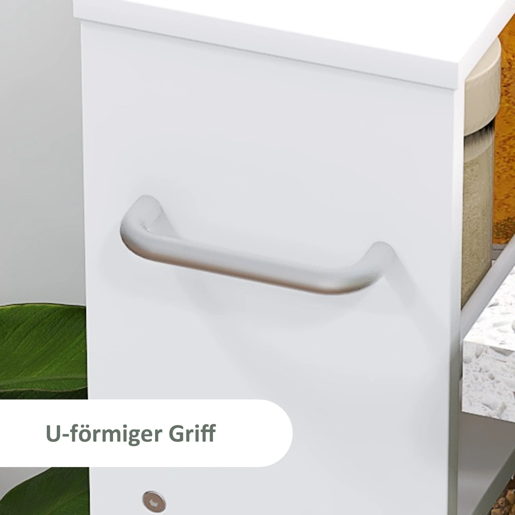 Rolling Trolley 4-Shelf Narrow Serving Storage 45x15x91cm White - Image 6